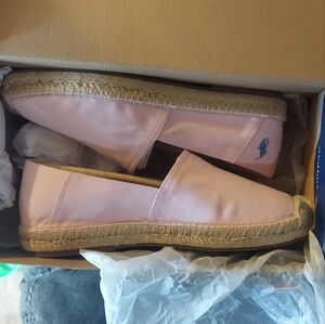 Polo by Ralph Lauren Pink Espadrilles with Blue Logo